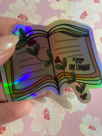 Reading Is My Love Language Sticker [Holographic]