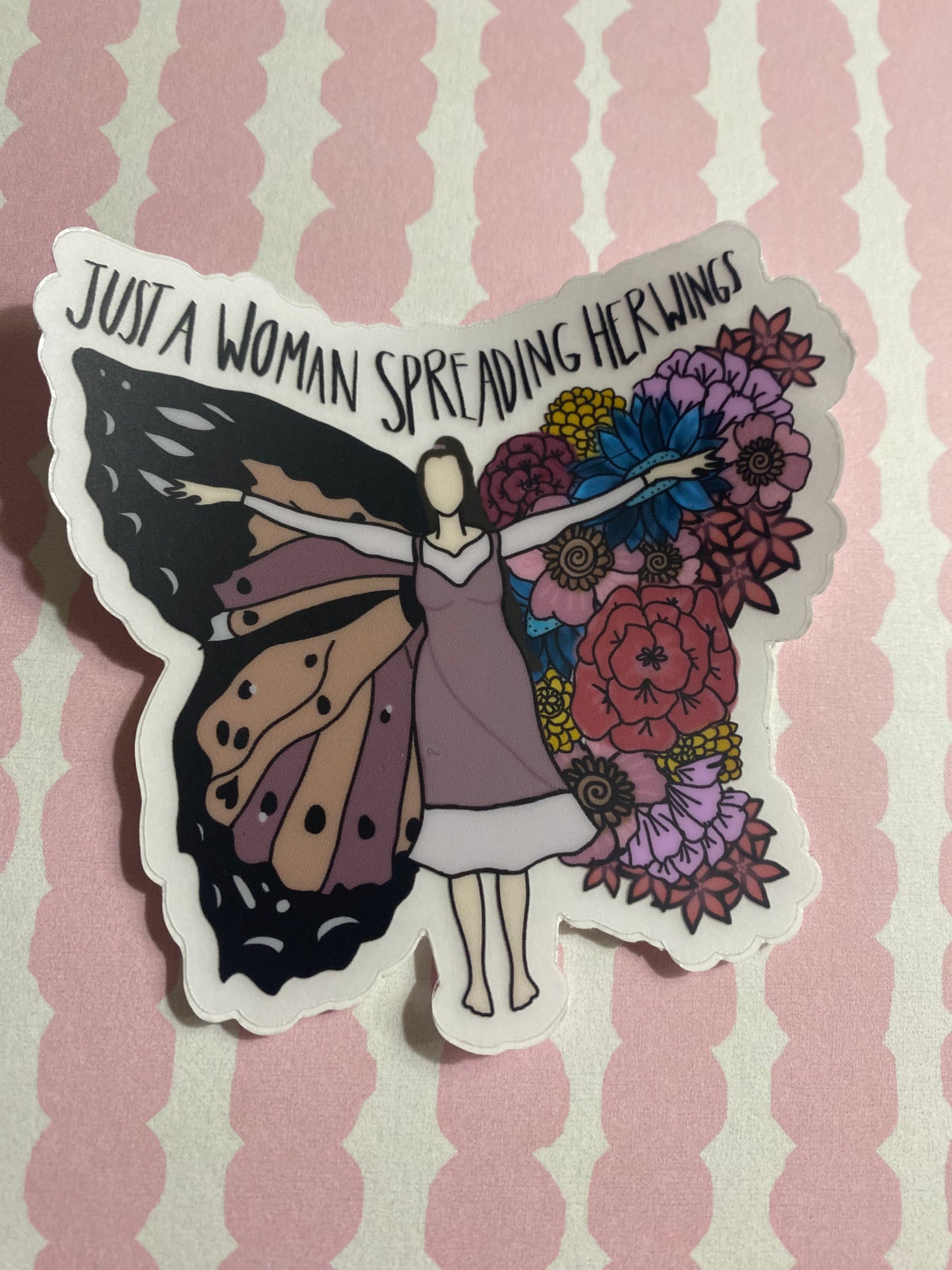 A Woman Spreading Her Wings Sticker [Clear]