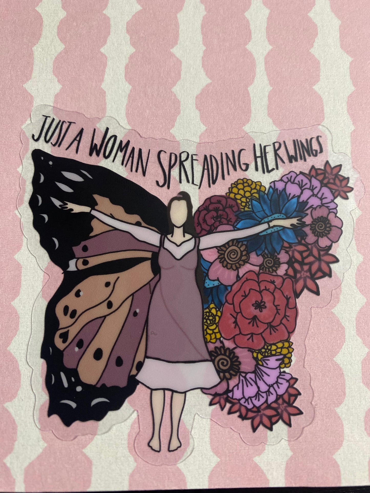 A Woman Spreading Her Wings Sticker [Clear]