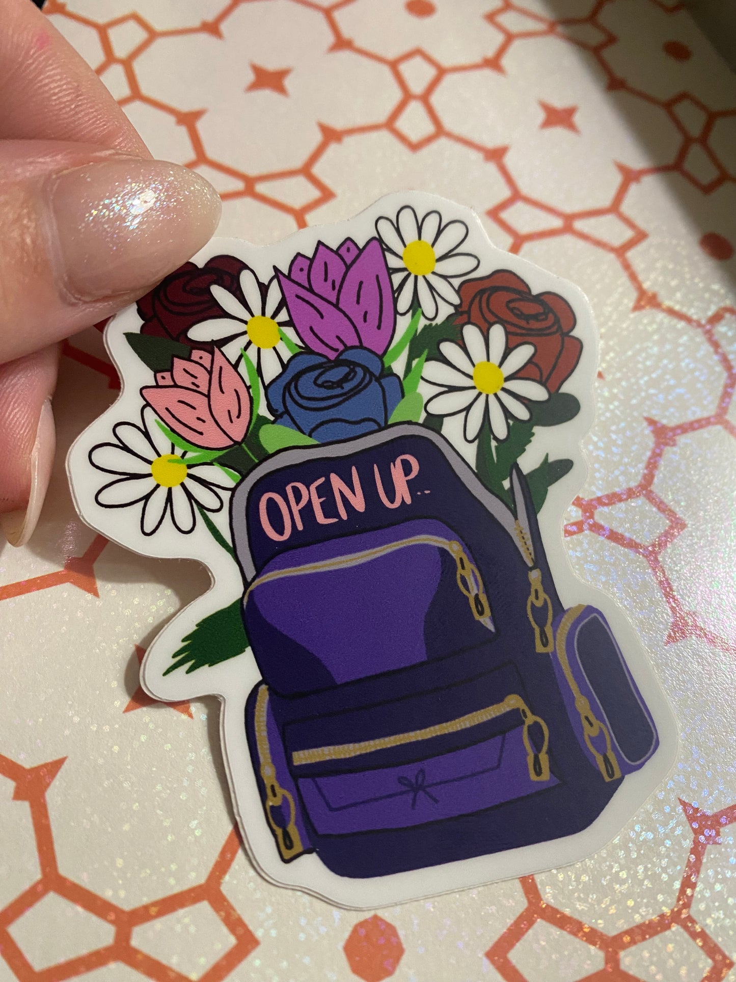 Open Up Floral Sticker [Regular Die-Cut]