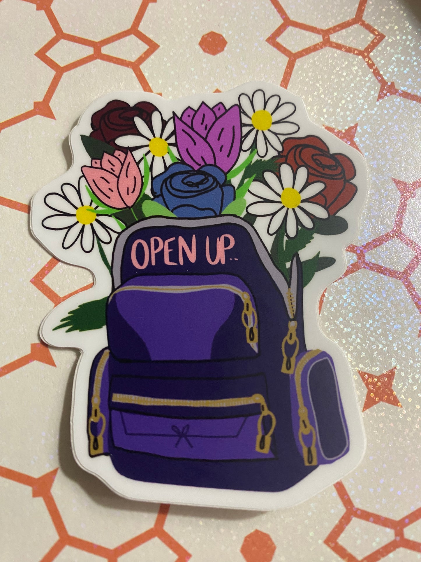 Open Up Floral Sticker [Regular Die-Cut]