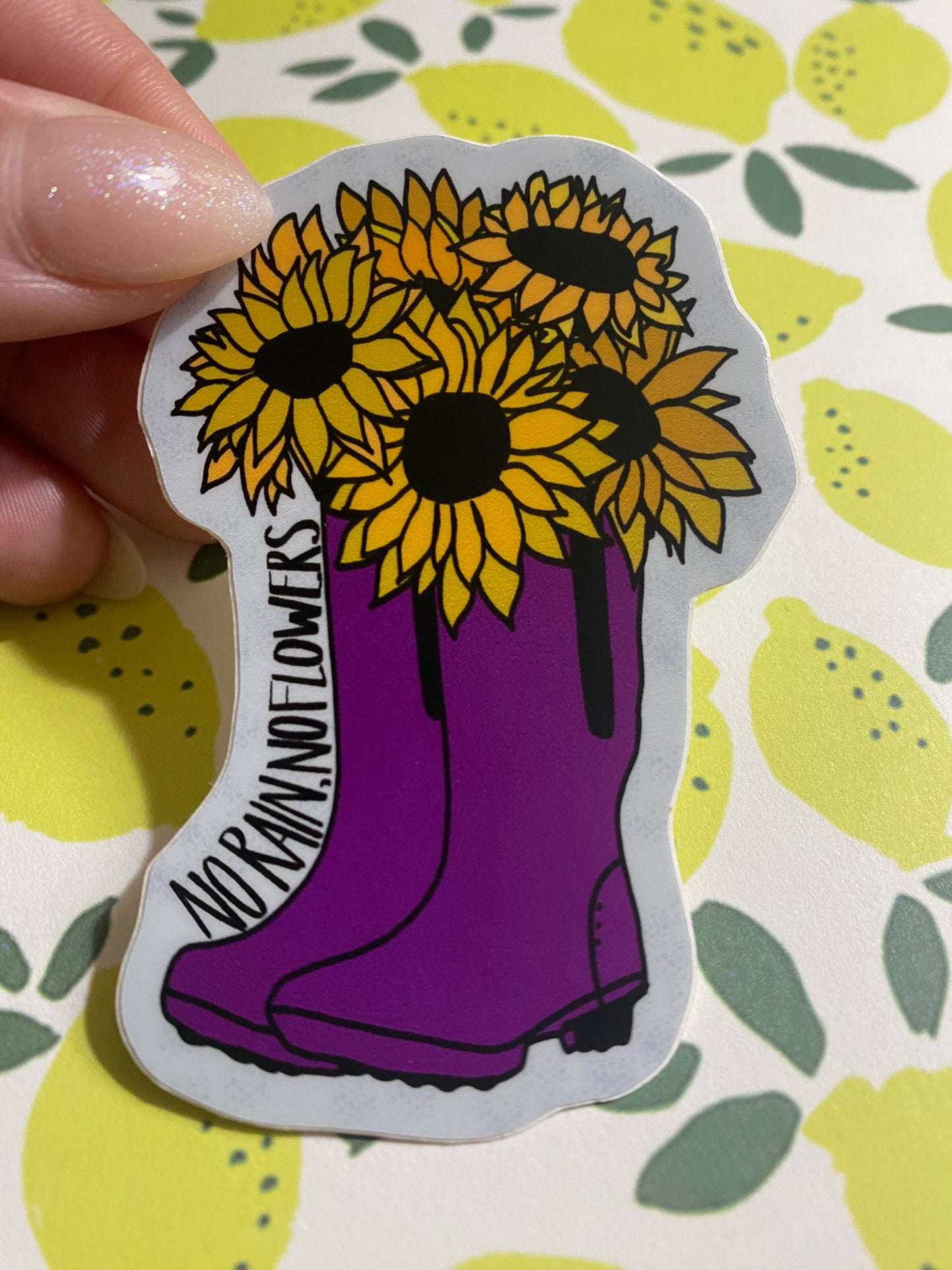 No Rain, No Flowers Sticker [Regular Die-Cut]